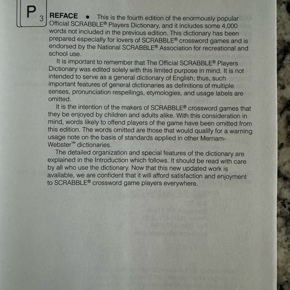 Merriam Webster Official Scrabble Players Dictionary Fourth Edition - Picture 7 of 16